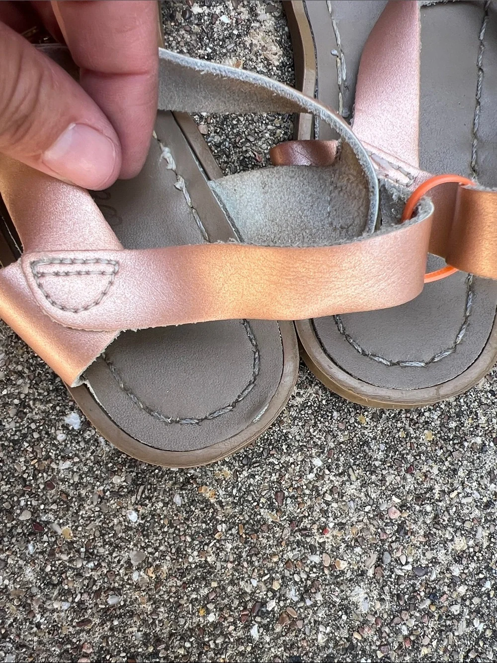 Salt Water Sandals by Hoy Kids Metallic Rose and Gold Strappy Sandals